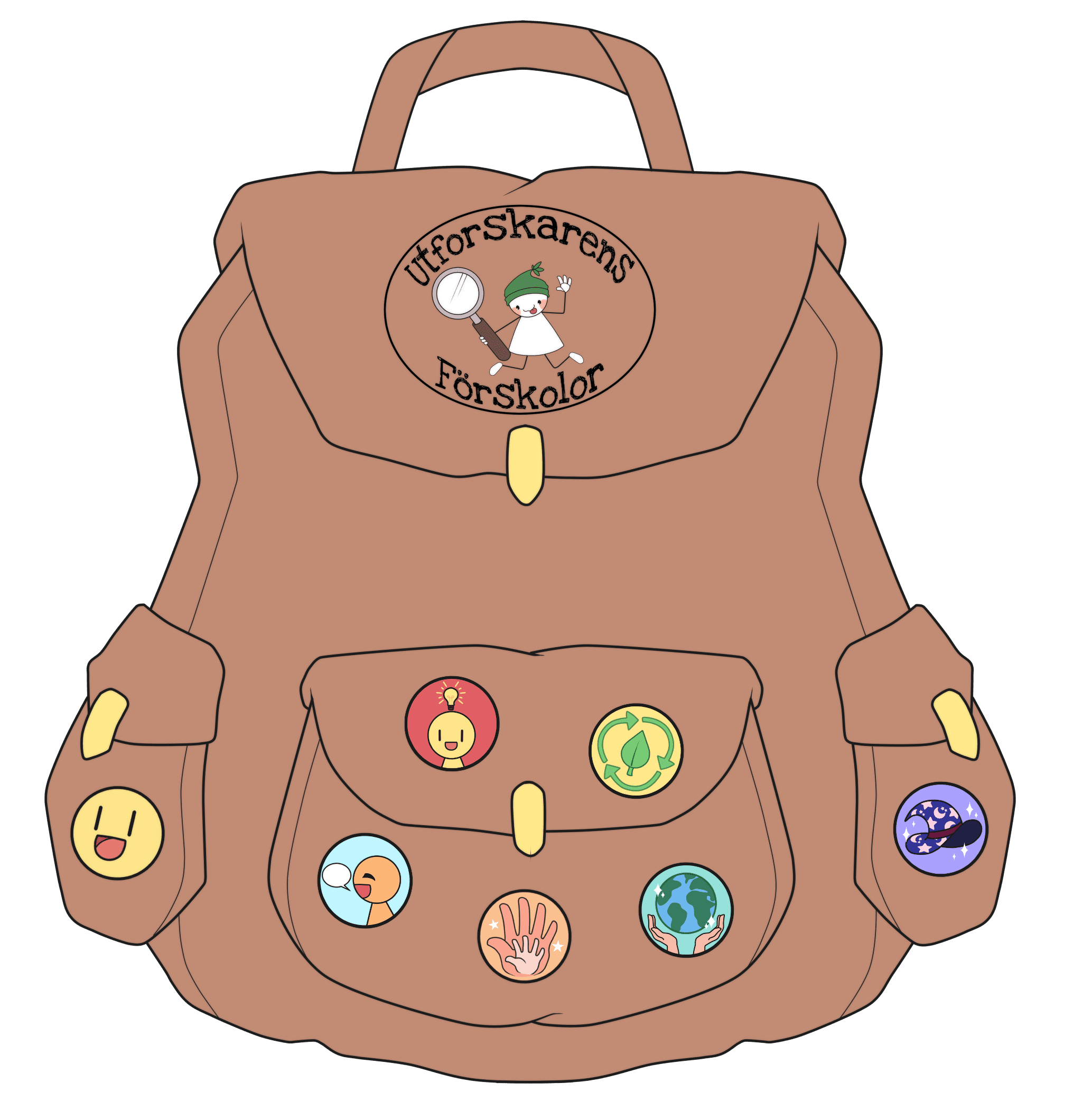 Barnets ryggsäck med pins