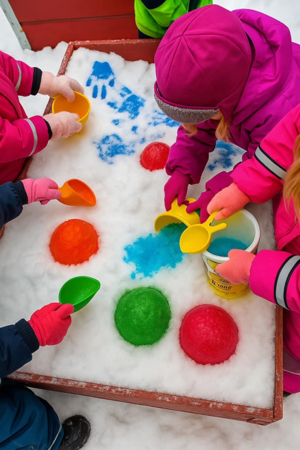 Barn som leker ute i snön